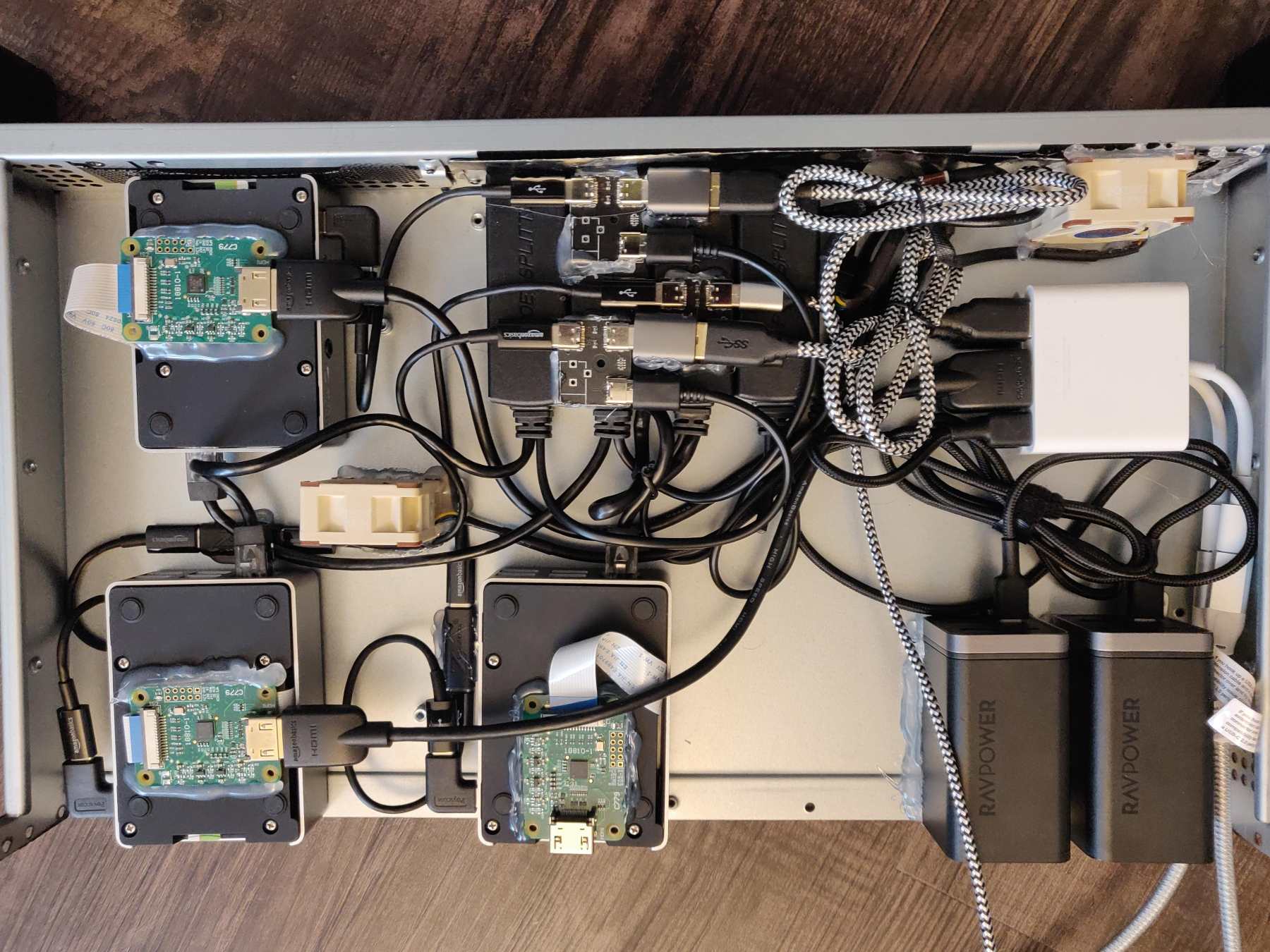 1U 3-port KVM-over-IP console appliance using PiKVM (Raspberry Pi 4B)